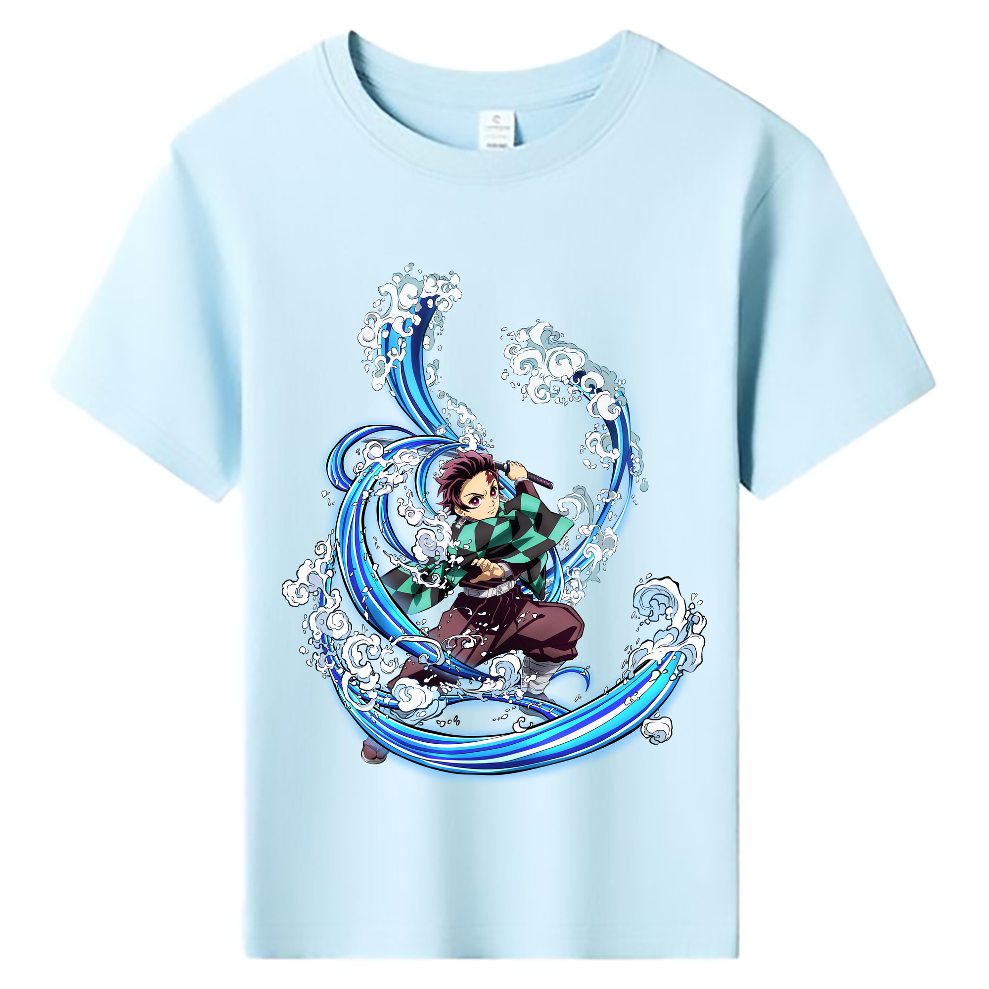 （画像用） 鬼滅の刃 竈門 炭治郎／かまど たんじろう Kamado Tanjirou 綿100％キッズTシャツ（フロントプリント）